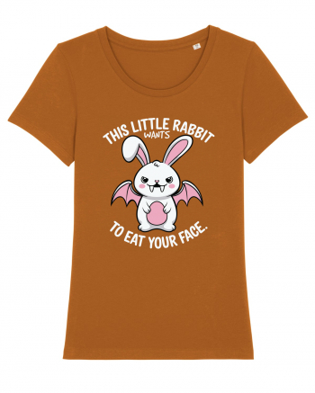 This Little Rabbit Wants to Eat Your Face Funny Halloween BatRabbit Roasted Orange