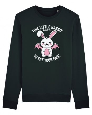 This Little Rabbit Wants to Eat Your Face Funny Halloween BatRabbit Black