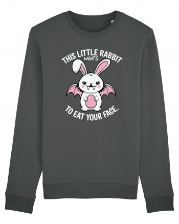 This Little Rabbit Wants to Eat Your Face Funny Halloween BatRabbit Anthracite