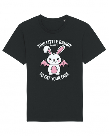 This Little Rabbit Wants to Eat Your Face Funny Halloween BatRabbit Black