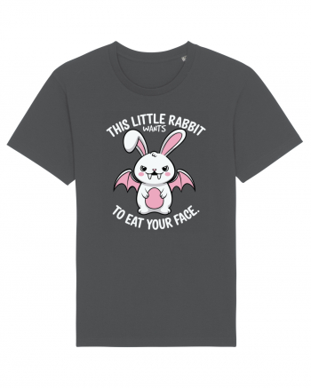 This Little Rabbit Wants to Eat Your Face Funny Halloween BatRabbit Anthracite