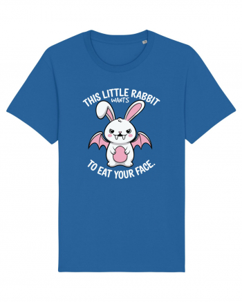 This Little Rabbit Wants to Eat Your Face Funny Halloween BatRabbit Royal Blue