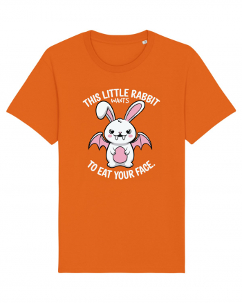 This Little Rabbit Wants to Eat Your Face Funny Halloween BatRabbit Bright Orange