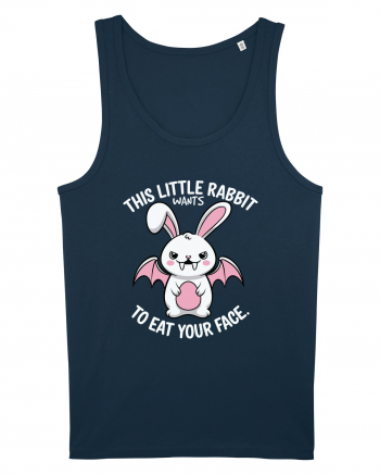 This Little Rabbit Wants to Eat Your Face Funny Halloween BatRabbit Navy