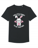 This Little Rabbit Wants to Eat Your Face Funny Halloween BatRabbit Tricou mânecă scurtă guler larg Bărbat Skater