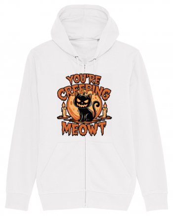 You're Creeping Meowt Pumpkin Face Cat Halloween White