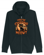 You're Creeping Meowt Pumpkin Face Cat Halloween Hanorac cu fermoar Unisex Connector