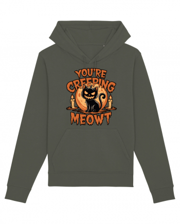 You're Creeping Meowt Pumpkin Face Cat Halloween Khaki