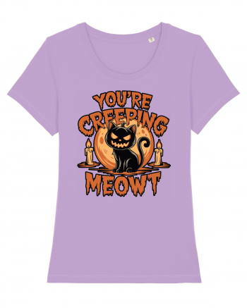 You're Creeping Meowt Pumpkin Face Cat Halloween Lavender Dawn