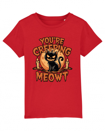 You're Creeping Meowt Pumpkin Face Cat Halloween Red