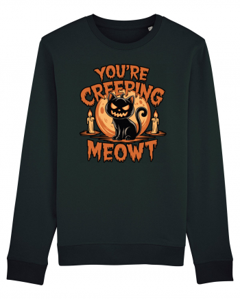 You're Creeping Meowt Pumpkin Face Cat Halloween Bluză mânecă lungă Unisex Rise