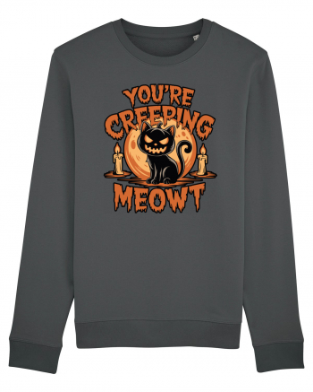 You're Creeping Meowt Pumpkin Face Cat Halloween Anthracite