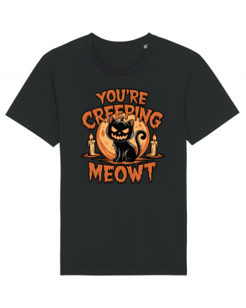 You're Creeping Meowt Pumpkin Face Cat Halloween Black