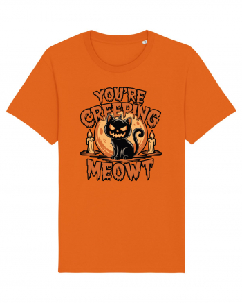 You're Creeping Meowt Pumpkin Face Cat Halloween Bright Orange