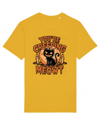 You're Creeping Meowt Pumpkin Face Cat Halloween Spectra Yellow