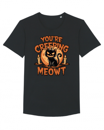 You're Creeping Meowt Pumpkin Face Cat Halloween Black