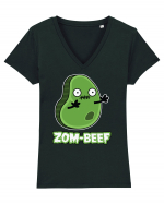 Zombeef Halloween Funny Zombie Meat Tricou mânecă scurtă guler V Damă Evoker