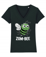 ZomBeeHalloween Funny Zombie Bee Tricou mânecă scurtă guler V Damă Evoker