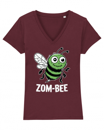 ZomBeeHalloween Funny Zombie Bee Burgundy