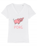 Porc Tricou mânecă scurtă guler V Damă Evoker