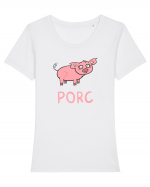 Porc Tricou mânecă scurtă guler larg fitted Damă Expresser