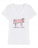 I like to MOO-ve it Tricou mânecă scurtă guler V Damă Evoker