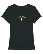 TUICA IS LIFE / TUICA E  VIATA Tricou mânecă scurtă guler larg fitted Damă Expresser
