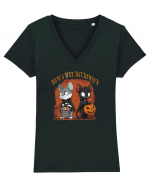 HAVE A mICE HALLOWEEN! Tricou mânecă scurtă guler V Damă Evoker