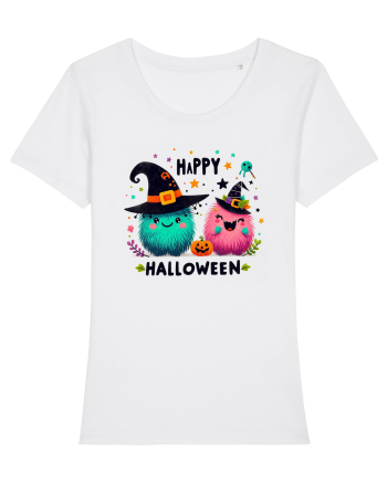 Happy Halloween cute ghost  White
