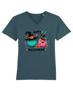 Happy Halloween cute ghost  Tricou mânecă scurtă guler V Bărbat Presenter