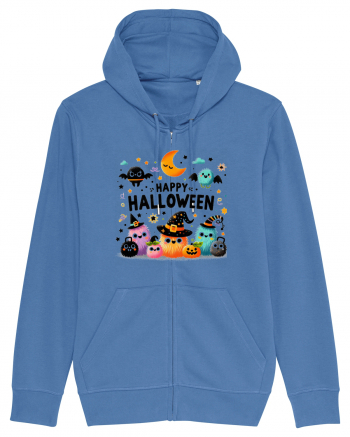 Happy Halloween cute ghost buddies Bright Blue