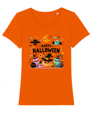 Happy Halloween cute ghost buddies Bright Orange