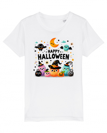 Happy Halloween cute ghost buddies White