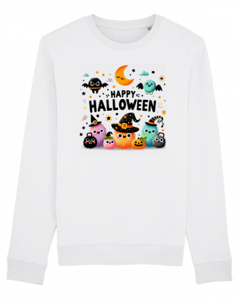 Happy Halloween cute ghost buddies White