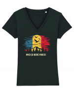 Mici si bere vibes Tricou mânecă scurtă guler V Damă Evoker