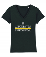 Libertatea Suprem Ideal Tricou mânecă scurtă guler V Damă Evoker