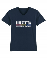 Libertatea, Suprem Ideal! Tricou mânecă scurtă guler V Bărbat Presenter