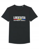 Libertatea, Suprem Ideal! Tricou mânecă scurtă guler larg Bărbat Skater