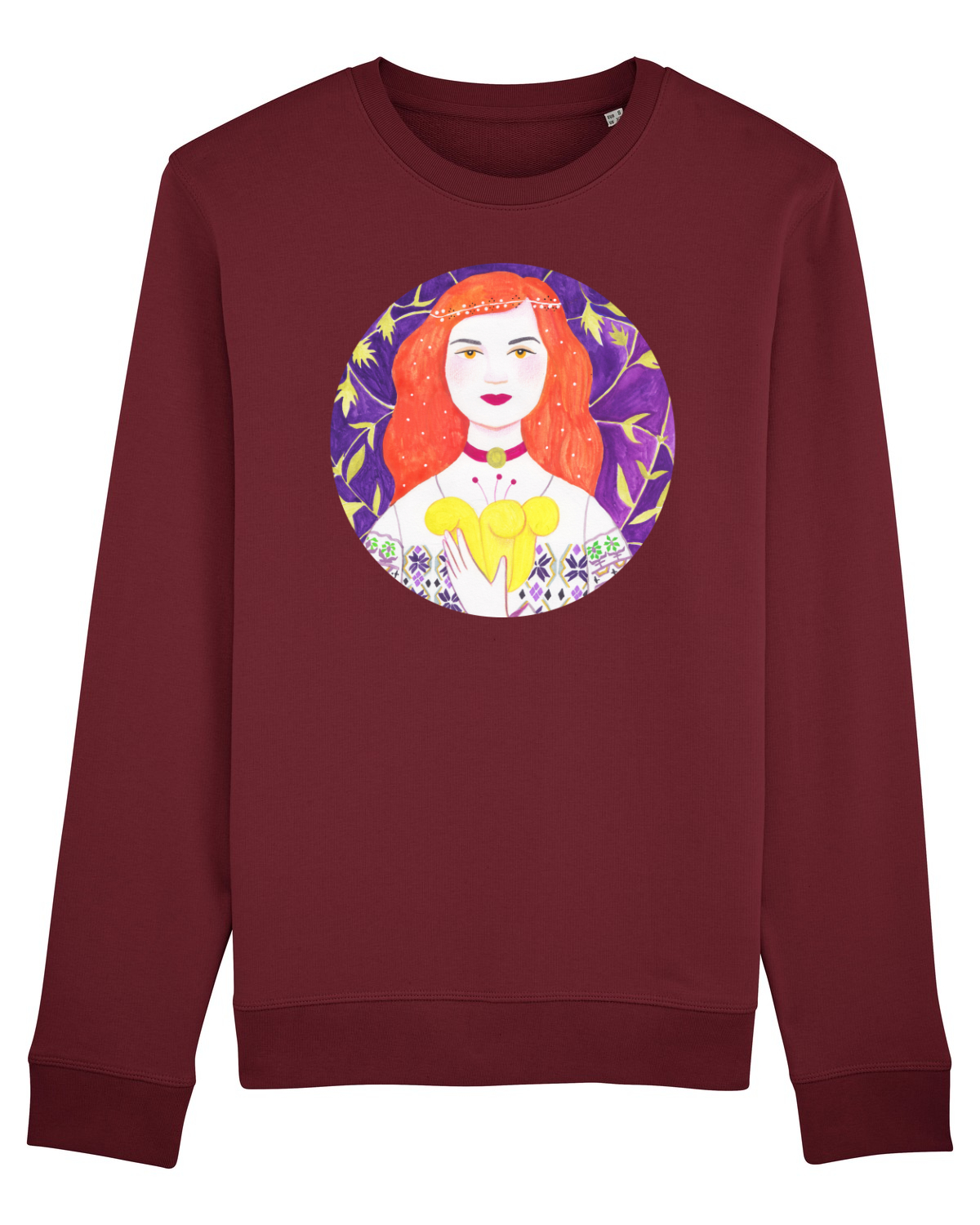 Bluză mânecă lungă Unisex Rise Burgundy