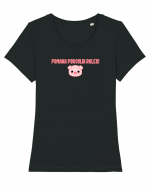 POMANA PORCULUI RULES!  Tricou mânecă scurtă guler larg fitted Damă Expresser