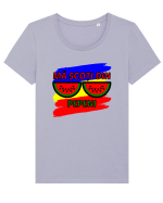 Cu pepeni Tricou mânecă scurtă guler larg fitted Damă Expresser