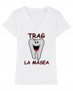 Dentist pasionat Tricou mânecă scurtă guler V Damă Evoker