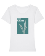 2020 Plant Idea Tricou mânecă scurtă guler larg fitted Damă Expresser