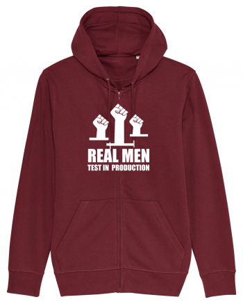 pentru programatori - Real men test in production Burgundy