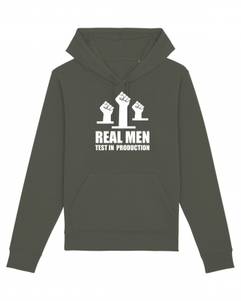 pentru programatori - Real men test in production Khaki