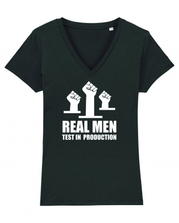 pentru programatori - Real men test in production Black