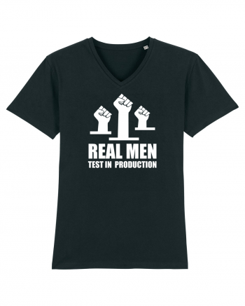 pentru programatori - Real men test in production Black