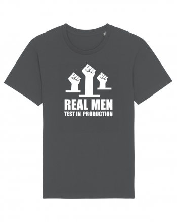pentru programatori - Real men test in production Anthracite