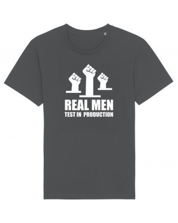 pentru programatori - Real men test in production Anthracite