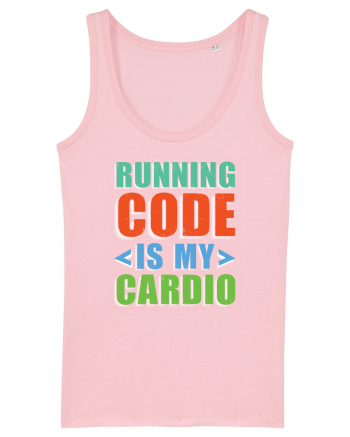 pentru programatori - Running code is my cardio Cotton Pink